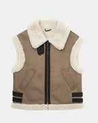 Adalsinde | Women's Sleeveless Gilet with Faux Shearling Effect