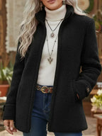 Annelies | soft mid-length coat with zipper