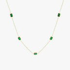 Apolline | Gold Chain Necklace with Green Stone