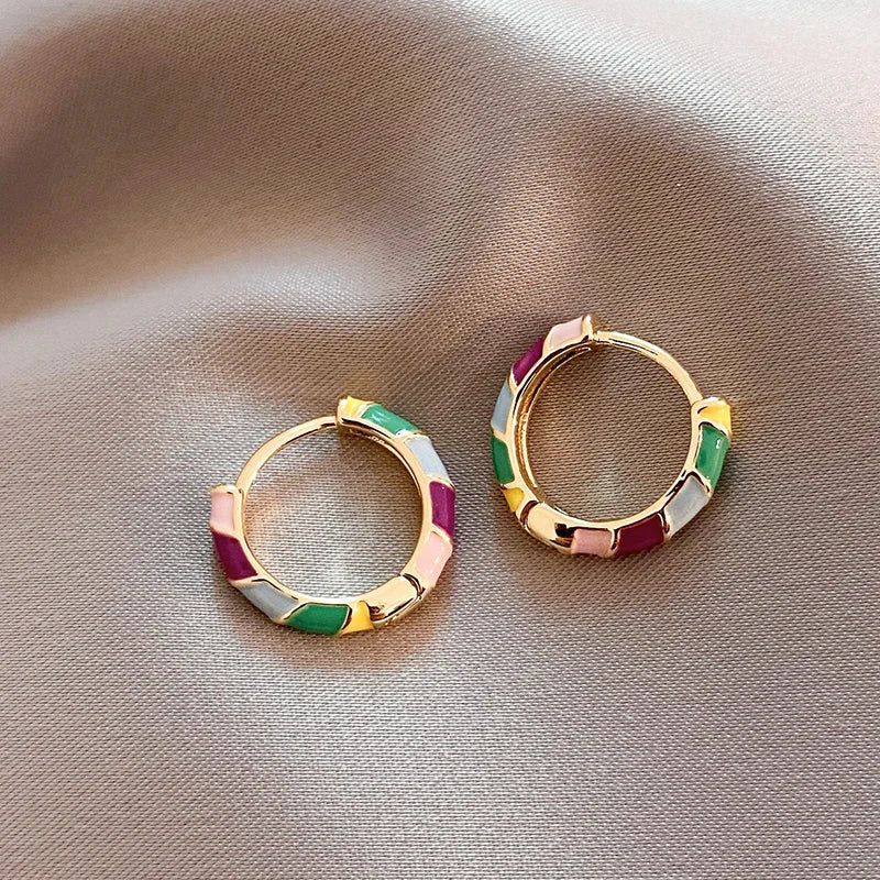 Noémie | Elegant Earrings with Gold Enamel