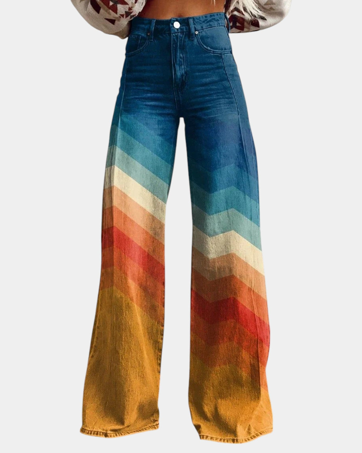 Flavie | Elegant Retro Zigzag Pants