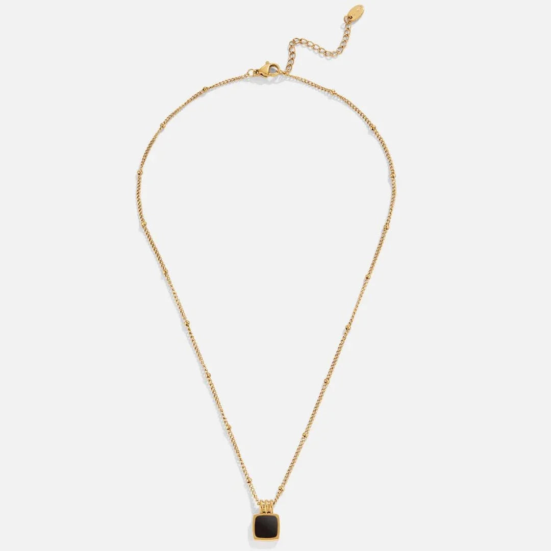 Coralie | Chic Black Midnight Pendant Necklace