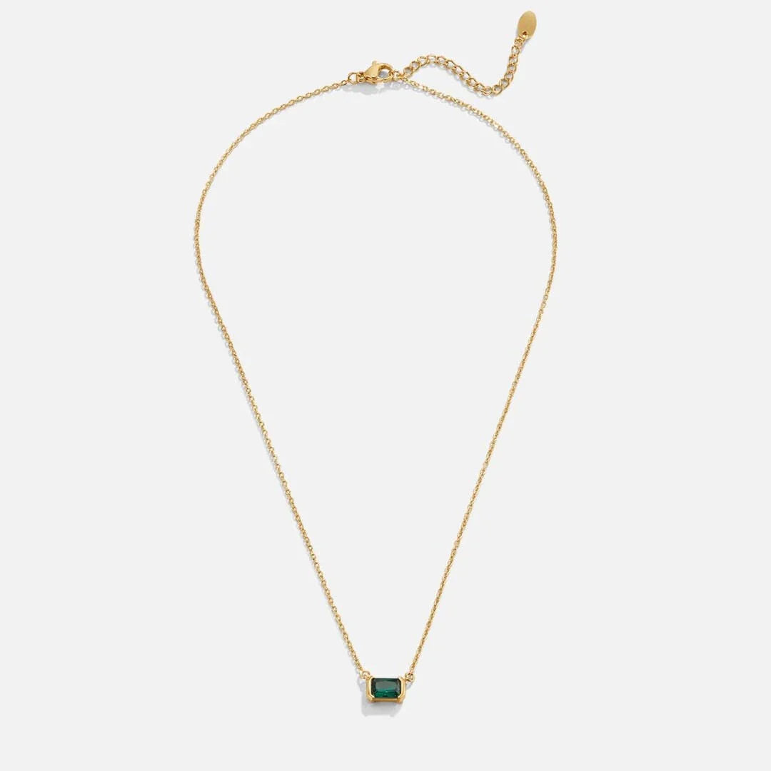Flower | Green Emerald Gold Necklace