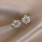 Charlotte | Gold Earrings with Opal Flowers
