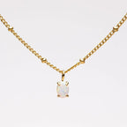 Marion | Gold Beaded Necklace with Opal Pendant